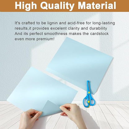28 Sheets Blue Shimmer Cardstock 8.5 x 11 Premium Paper, 250gsm/92lb Heavyweight Craft Paper Card Stock for Making Cards, Greeting Cards, Office Printing, Scrapbooking, Invitations