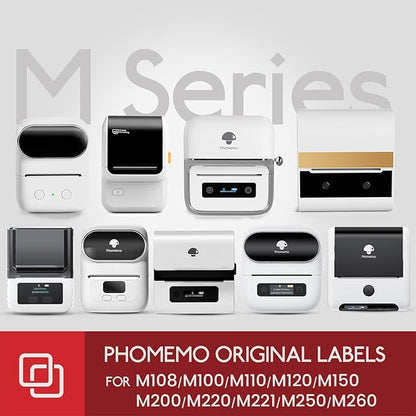 [3x230 pcs] Phomemo Original Labels for M110 M100 M220 M221 M120 M200, 1.97'' x 1.18''(50x30mm), 3 Rolls, 230 Labels/Roll, Square, White, All-Purpose Self-Adhesive Thermal, for Barcode, Name, Address