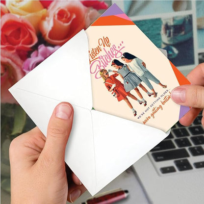 NobleWorks Humorous Blank Birthday Greeting Card with 5 x 7 Inch Envelope (1 Card) Listen Up C7026BDB