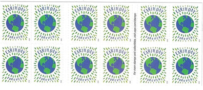 Earth Day Forever Stamps - Booklet of 20 Postage Stamps