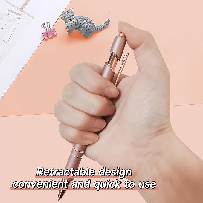 Stylus Pens for Touch Screens, 12 Pack Rose Gold Pens, 1.0mm Medium Point BallPoint Pens, Cute Pens Nurse Gifts Office Supplies for Women (No Words, 12 Pcs Rose Gold)