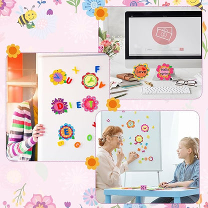 Geyee 40 Pcs Flower Theme Sticky Notes and Pens Set, Floral Memo Pads Colorful Flower Ballpoint Pens Foral Party Gift Supplies for Student Classroom School Theme Birthday Party Gift Favors
