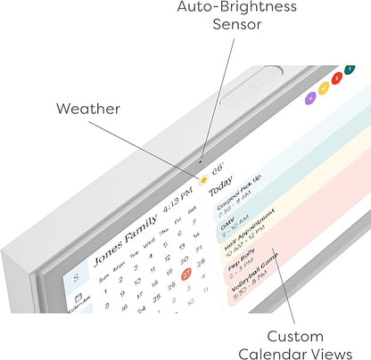 Skylight Calendar: 15 inch Digital Calendar & Chore Chart, Smart Touchscreen Interactive Display for Family Schedules - Wall Mount Included