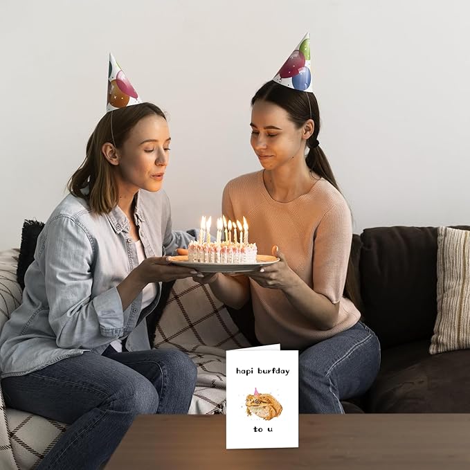Funny Grumpy Frog Birthday Card Gift for Women Men Son Daugher, Toad Frog Lover Birthday Greeting Card Gift for Husband Wife Boyfriend Girlfriend