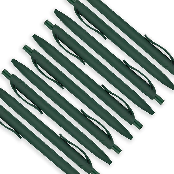 deegtran Pens Bulk, 200 Pack No Bleed Green Barrel Click Pens, Wholesale Retractable Ballpoint Pens, Pens Medium Point, Smooth Ink Pens, 1.0MM Black Ink