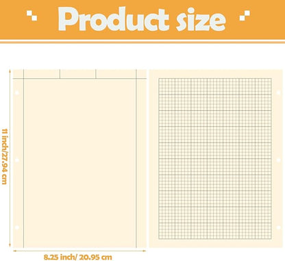 Seajan 5 Pcs Engineering Computation Pad Engineer Pad 8.5 x 11 Inches Engineering Notebook Graph Paper Notebook, 5 Squares Per Inch Evidence Engineering Pad, 100 Sheets/Pack (Yellow)
