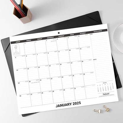 Nekmit Large Desk Calendar 2025 with Desk Protecting Pad, Runs From January 2025 - December 2025, Office Supplies 21" x 16 1/2" Desktop Calendar for Life Planning or Organizing