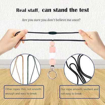 POPLOPP 4PCS Teacher Lanyards for ID Badges and Keys, Cute Silicone Beaded Lanyard for Women Nurse Employees Students