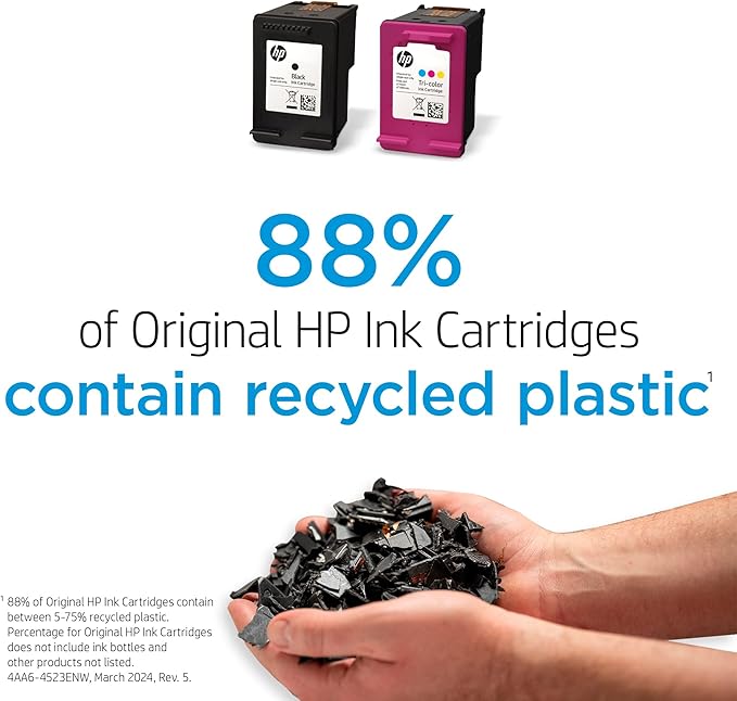 HP 62 Black/Tri-color Ink (2-pack) | Works with HP ENVY 5540, 5640, 5660, 7640 Series, HP OfficeJet 5740, 8040 Series, HP OfficeJet Mobile 200, 250 Series | Eligible for Instant Ink | N9H64FN