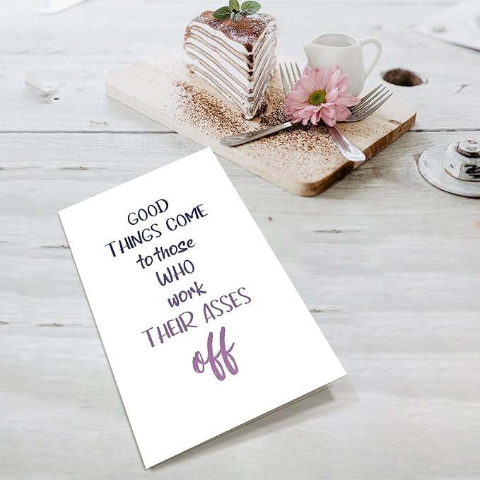 Supoeguk Funny Inspirational Work Hard Card, Congratulations on Promotion, New Job, Graduation, Good Things Come