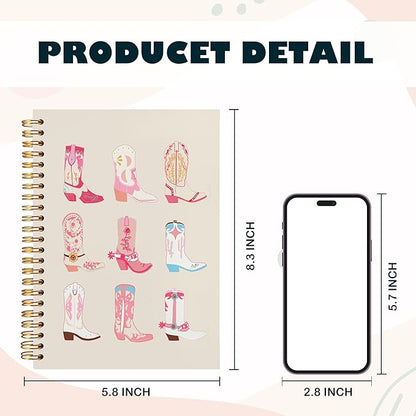 BearCake Cowgirl Notebook,Cowgirl Gifts,Western Office Supplies, Western Stuff for Women, Pink Cowgirl Notebook,Cowgirl Preppy Notebook,Cowgirl Stuff, Boho Western Notebook,Western Journals for Women 5.5x8.3