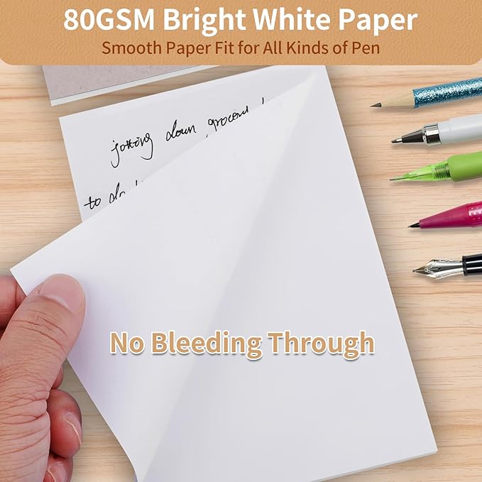 Note Pads 3x5 In, 10 Pack Blank Server Notepad, 50 Sheets Per Scratch Memo Pads for Grocery Shopping To Do Lists, Small White Paper for Writing Quick Notes Work Home Office