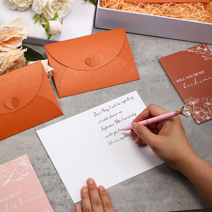 Spakon 16 Pcs Will You Be My Bridesmaid Cards with Envelopes Watercolor Greenery Floral Bridal Proposal Maid of Honor Matron of Honor Invited Favor for Bridal Shower Wedding (Elegant Flower)
