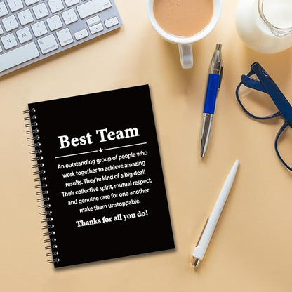 YAZMEEN Team Blank Spiral Notebook（160 Pages） Best Team Definition Hardcover Sketchbook Employee Appreciation Gift Teamwork Gift Funny Notebook Gift for Coworker Friend Team Member Leader Office Work