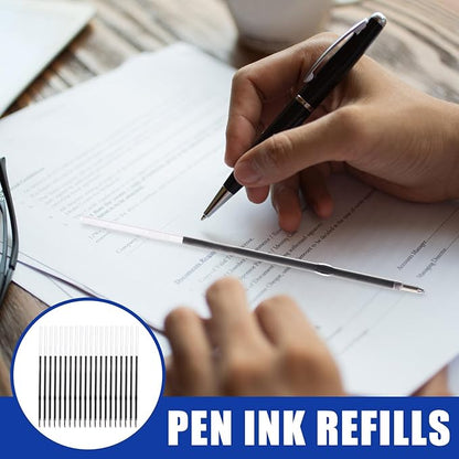 Retractable Ballpoint Pen Refills 30 Pieces 1mm, 4.2 Inch Black Ink Refills Smooth Writing for Click Pens Journal Writing, School and Office Suppliers