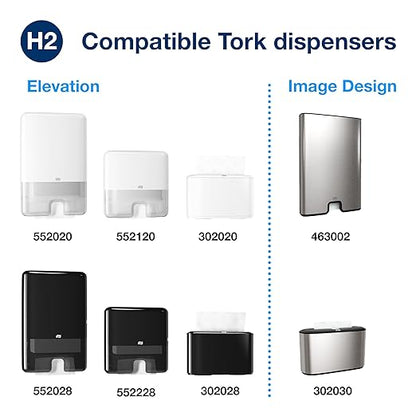 Tork Multifold Hand Towel White H2, Universal, 100% Recycled Fibers, 16 x 250 Towels, MB540A