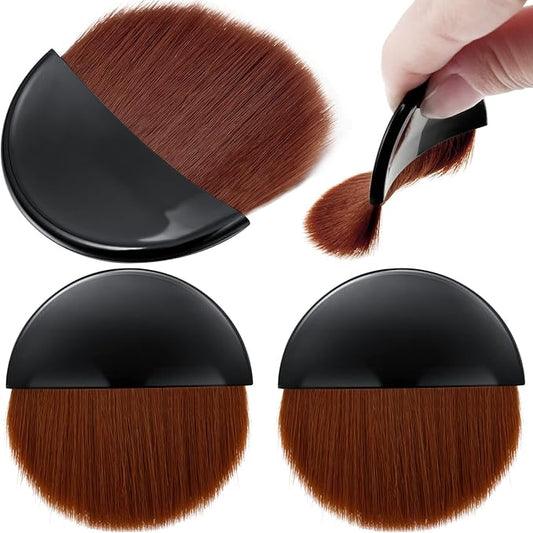 Boao 4 Pieces Brush Applicator Diamond Painting Brush Accessories Tools, Artist Drawing Flat Paintbrush for DIY Gesso, Varnishes, Oil Paint, Acrylic Painting, Watercolor(Black and Brown)