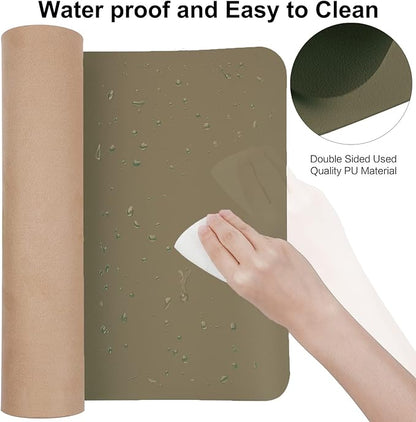 Boutilon Leather Desk Pad 30" x14",Non-Slip Mouse Pad,Office Desk Mat,Waterprooft PU Leather Desk Blotter,Desk Pad Protector,Desk Writing Pad for Home Office Decor (M-Dark Apricot)