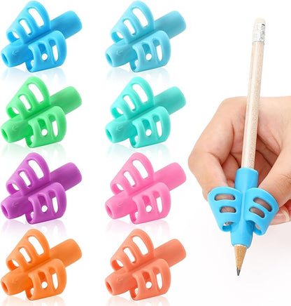SANNIX 8 Pack Pencil Kids Grips for Kids Handwriting, Grip Posture Correction Training Pen Writing Aid Tool for Kids Preschools Children Adults Students Elementary Teaching Tools