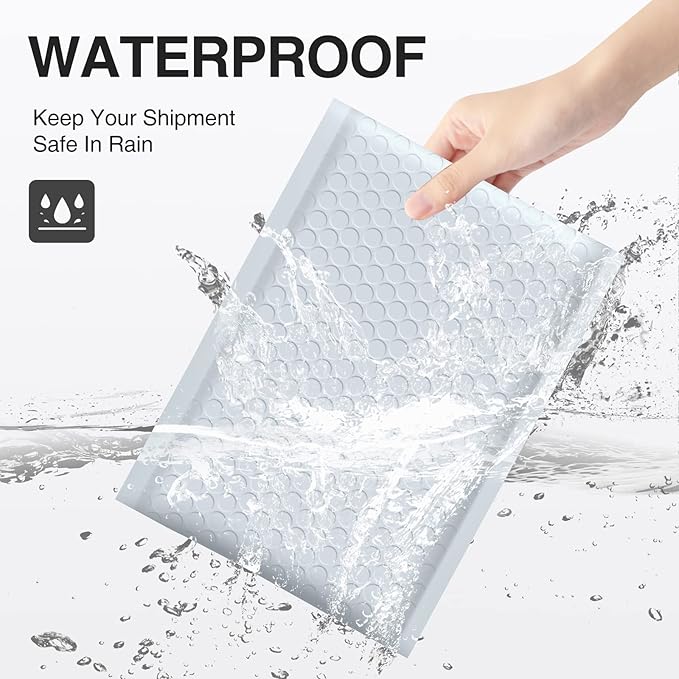 UCGOU Bubble Mailers 8.5x12 Inch White 25 Pack Usable Size 8.5x11 Poly Padded Envelopes #2 Medium Mailing Opaque Packaging Postal Self Seal Waterproof Boutique Shipping Bags for Clothes Makeup