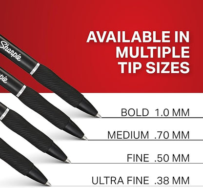 Sharpie S-Gel, Gel Pens, Drawing Pens, Writing Pens, Gel Ink Pens For Journaling, Coloring Pens, Bold Point (1.0Mm), Black Ink Gel Pen, 12 Count
