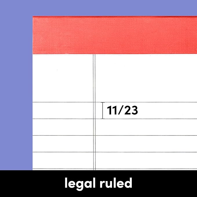 PAPERAGE Lined Legal Pads, (Rainbow), 6 Pack, 50 Sheets Each, Wide/Legal Ruled, Note Pads, Paper, 5 inches x 8 inches