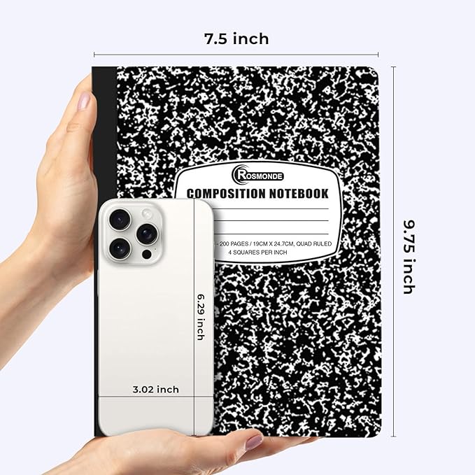 2000 Pack (Pallet) Composition Notebooks Bulk, Quad Ruled, Full Pallet of Composition Notebooks, 200 Pages (100 Sheets), 9-3/4 x 7-1/2, Bulk Notebooks for School & College, 4-7 Days Transit