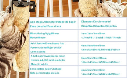 1/8 in (3mm) x 328 ft (100Meter) Natural Sisal Hemp Rope Heavy Duty Thick Twine for Cat Scratcher Post Tree, Garden, Binding, Crafts Packing Material