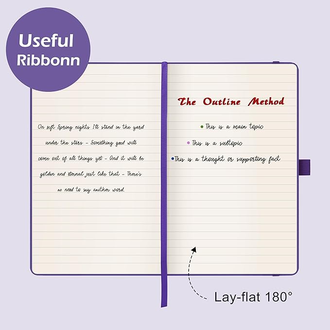 Ruled Notebook/Journal - Classic Lined Journal/Notebook, 5.3'' x 8.26'', Hardcover with Thick Paper, Banded + Pen Holder +Inner Pocket - Periwinkle
