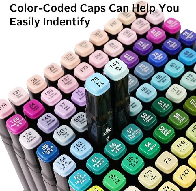 262 Colors Alcohol Markers Set, Dual Tips Blender Art Markers for Drawing, Permanent Sketch Markers for Kids adult coloring, Alcohol Based Markers, Adults Coloring and Artist Illustration.