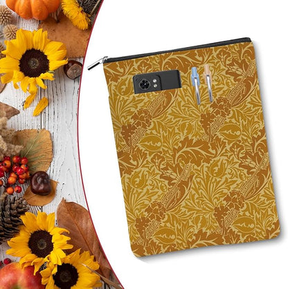 Vintage Flower Book Sleeve Book Lovers Gifts Autumn Style Waterproof Book Cover Book Accessories Book Covers for Paperbacks Book Pouch Book Protector with Front Pocket for Women Girls Readers Aunt