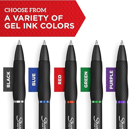 Sharpie S-Gel, Gel Pens, Drawing Pens, Gel Ink Pens For Journaling, Writing Pens, Coloring Pens, Medium Point Pens (0.7Mm), Black Barrel, Black Gel Ink, Stocking Stuffers, 12 Count