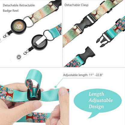 Inspirational Butterfly Lanyard with ID Badge Holder and Retractable Badge Reel, Adjustable Badge Lanyard for Teachers, Nurses, Students, and Office Staff