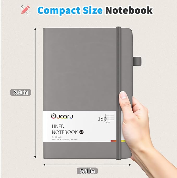 Lined Journal Notebook, 16 Pack, 180 Pages, A5 Journals for Writing, 100 GSM Thick Paper, Small Notebooks Daily Journal for Women Men Work, Business, School, Travel Supplies