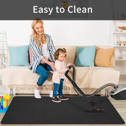 SHAREWIN Office Chair Mat for Hardwood/Tile Floor, 55"x35" Computer Gaming Chair Mat, Under Desk Low Pile Office Rug, Easy-Clean Floor Protector Mat, Black
