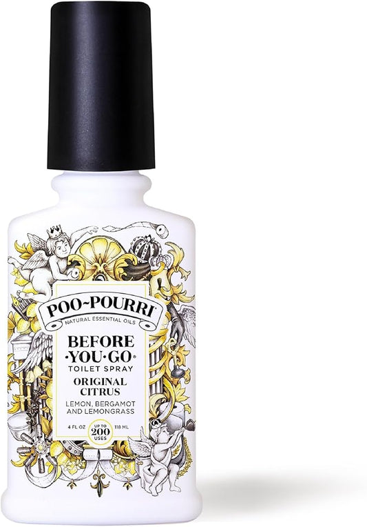 Poo-Pourri Before-You-Go Toilet Spray, Original Citrus, 4 Fl Oz - Lemon, Bergamot and Lemongrass