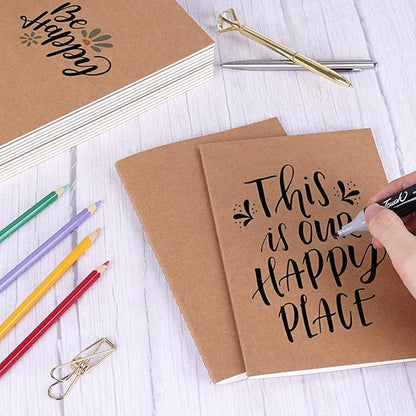 EOOUT 48pcs Kraft Paper Notebooks, Journals for Kids, Blank Paper, 60 Pages, 80GSM, 8.3 X 5.5 Inch, Travel Journal Set, for Travelers, Students and Office Supplies