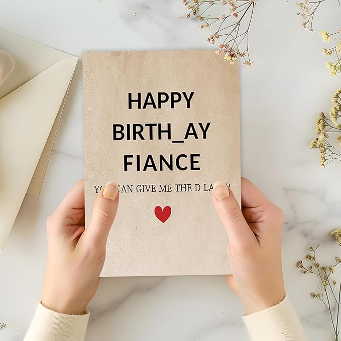 Funny Birthday Card for Fiance, Happy Fiance Birthday Gift for Him, Humor Bday Card for Husband to Be from Fiancee, Unique Birthday Decoration for Fiance
