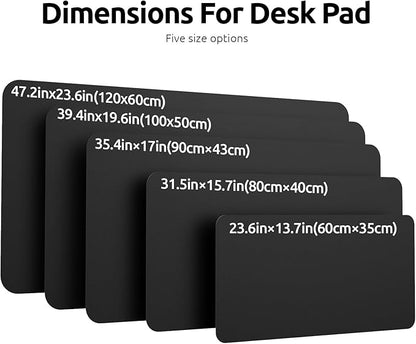 YSAGi Leather Desk Mat, Large Mouse Mat, Non-Slip Desk Pad Desk Protector Mat, Waterproof PU Leather Laptop Mat Table Mat Desk Writing Pad for Office and Home (90 x 43 cm, Black)