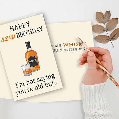 Funny 42nd Birthday Card, Best 42nd Birthday Gifts Women Men, Unique 42ndBirthday Decorations for Him Her, Happy 42 Year Old Bday Card Gifts for Husband Wife