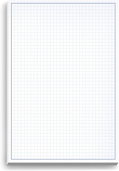 Graph Paper Pad for Blueprint Drawings, Drafting, Engineering Drawing, and Planning - Graph Paper 8.5x14 Blueprint Quadrille Grid Paper Pads with Blue Lines, High Brightness 50 Sheets (1-Pack)