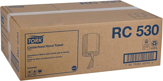 Tork Centerfeed Hand Towel White M23, One-at-a-time Dispensing, 6 x 530 Towels, RC530