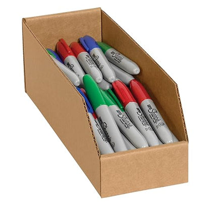 Partners Brand PBINBWZ418K Open Top Bin Boxes, 4" x 18" x 4 1/2", Kraft (Pack of 50)