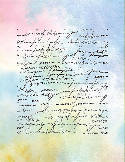 Watercolor Styles Aesthetic Stationery Paper, 8.5 x 11 In, 60 Sheets, Double Sided, Colorful Pretty Decorative Scrapbook / Writing Paper, Printer Friendly for Invitations