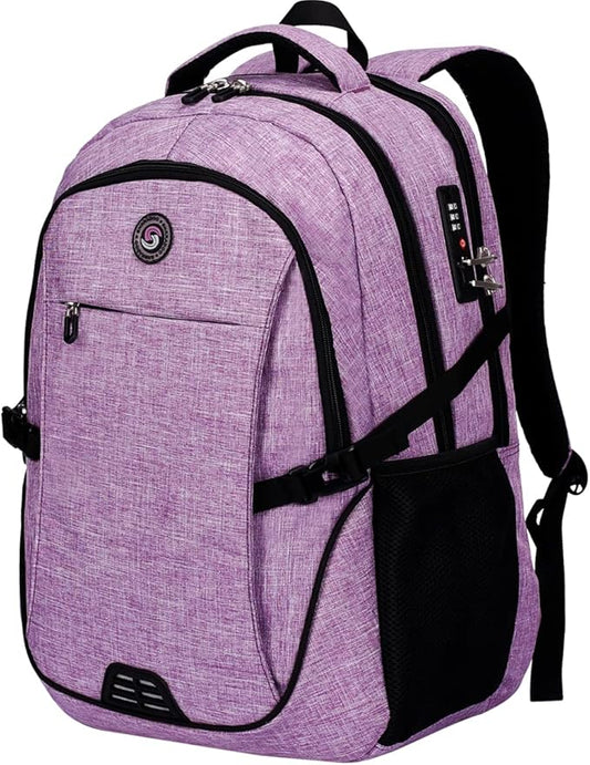 SHRRADOO Travel Laptop Backpack, Business Anti Theft Slim Durable Laptops Backpack with USB Charging Port, College High School Computer Bag Gift for Men Women Fits 16.3 Inch Notebook