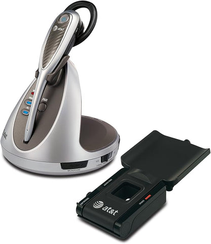 AT&T TL7912 DECT 6.0 Cordless Headset with Softphone Call Manager and Handset Lifter, Silver, Silver/gold