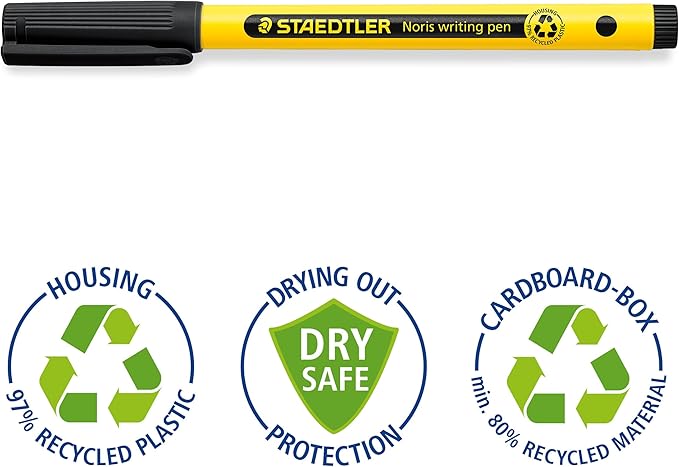 STAEDTLER 307-S BK5 Noris Handwriting Pen - Assorted Colours (Pack of 5)