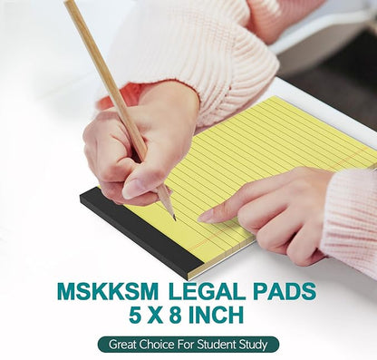 Note Pads 5x8, 8 Pack Small Legal Pads 5x8 Yellow Pad, College Ruled Legal Notepads, Lined Pads of Paper 5x8 Yellow Paper Writing Pads, 30 Sheets Per Notepad for School, Home, Office, Business