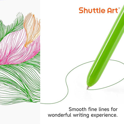 Shuttle Art Colored Retractable Gel Pens, 24 Bright Ink Colors, Cute Pens 0.7mm Fine Point Quick Drying for Writing Drawing Journaling Note Taking School Office Home