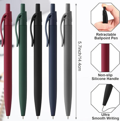 200 Pack Black Pens Bulk Retractable No Bleed Click Black Ink Smooth Writing Ballpoint Pens for School Office Supplies, 1.0mm